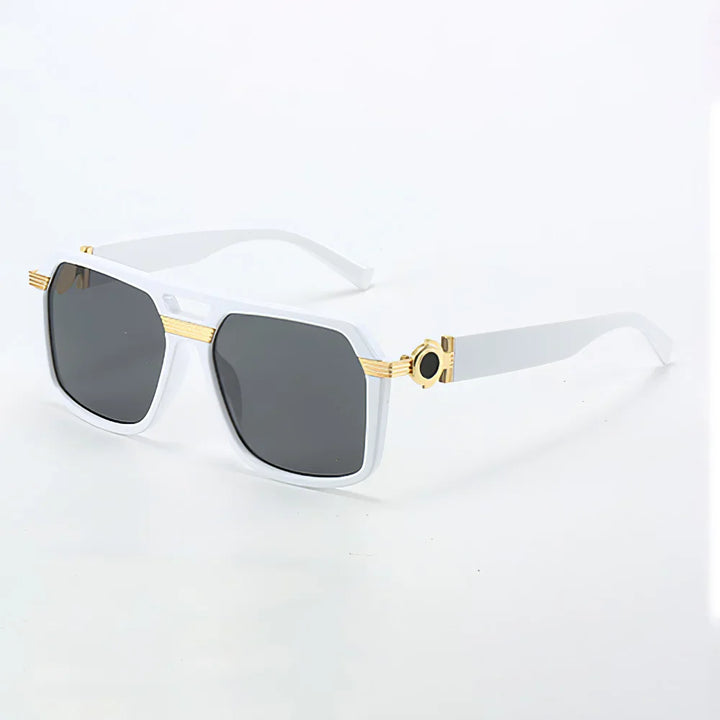 Optical quality unisex square sunglasses, boasting a bold frame and gradient UV400 protective lenses.