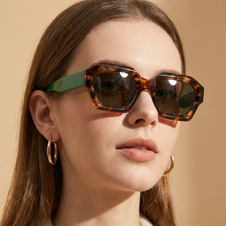 Unisex bold square sunglasses, UV400 protection, fashion eyewear, black frame