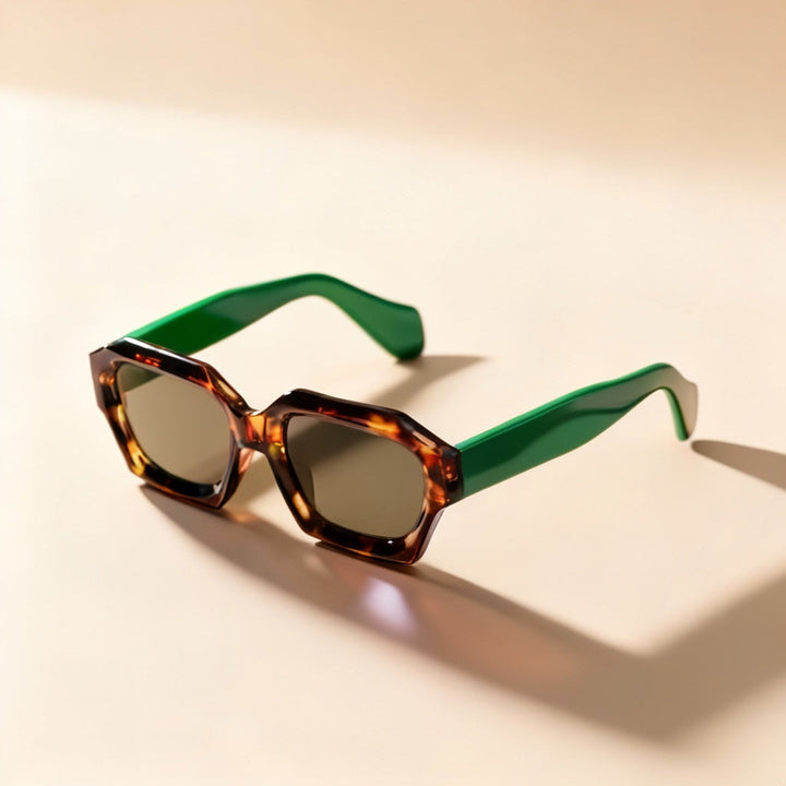 Tiger print unisex square sunglasses, trendy eyewear, full UV400 protection
