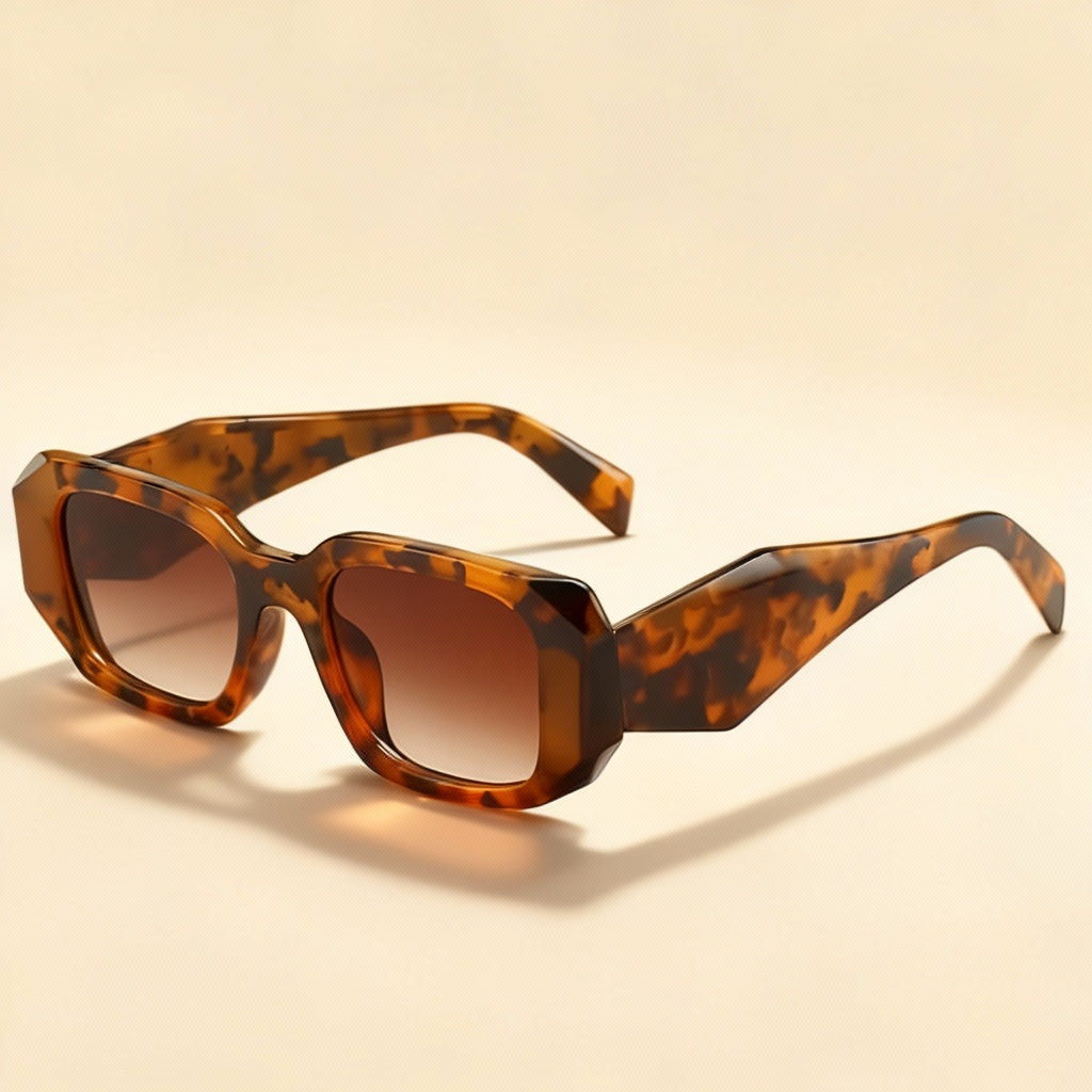 Fashion-forward square sunglasses, unisex style, black frames, essential UV400 eyewear