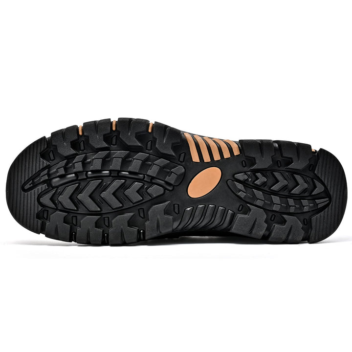 Front angle of the brown unisex orthopedic comfort boot, showcasing its classic design