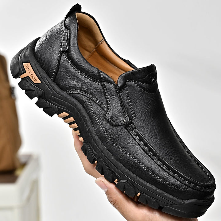 Unisex brown leather orthopedic comfort transition boots with durable construction