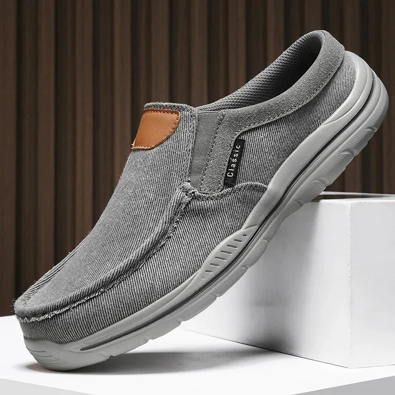 Unisex casual shoes with non-slip rubber sole, convenient slip-on style.