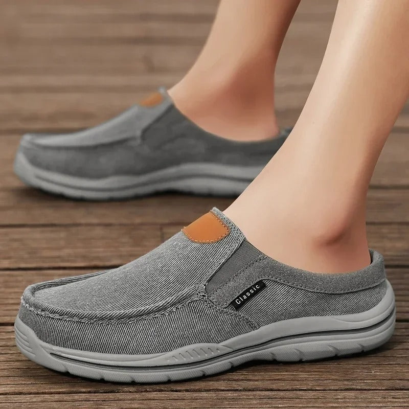 Versatile canvas slip-on footwear, essential for any casual wardrobe.