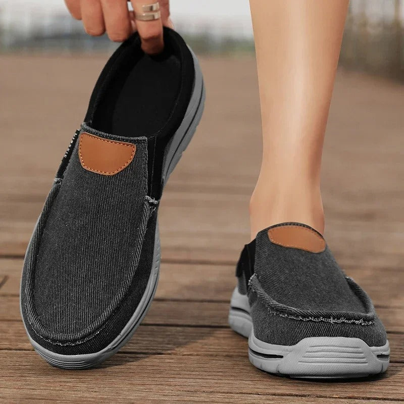 Unisex casual slip-on footwear, versatile canvas shoes for men and women.