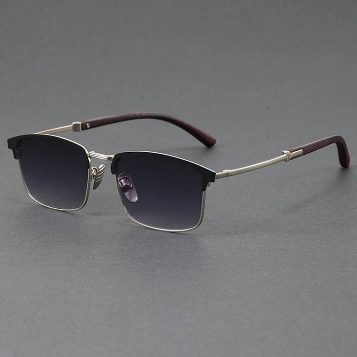 Classic alloy frame browline sunglasses. Polarized UV protection eyewear for men & women.