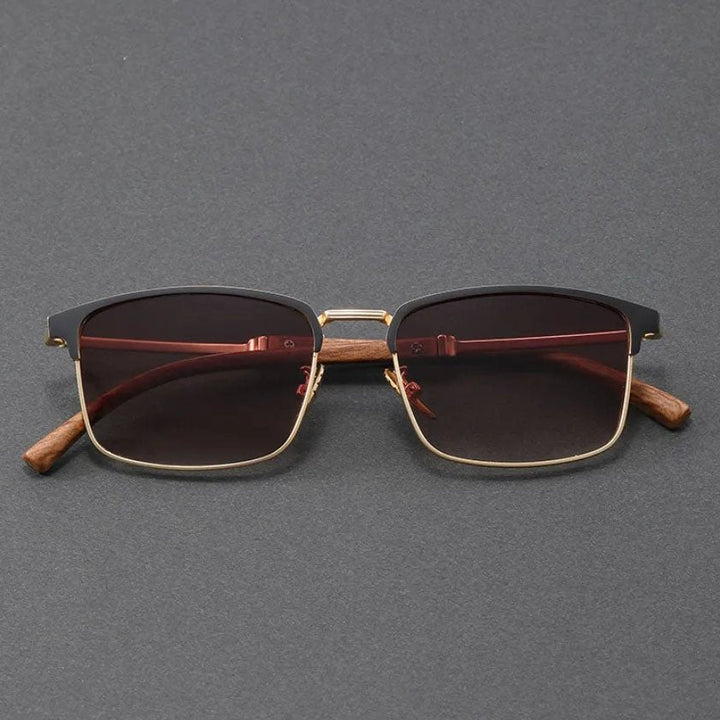 Durable alloy browline sunglasses. Unisex design with polarized UV400 eye protection.