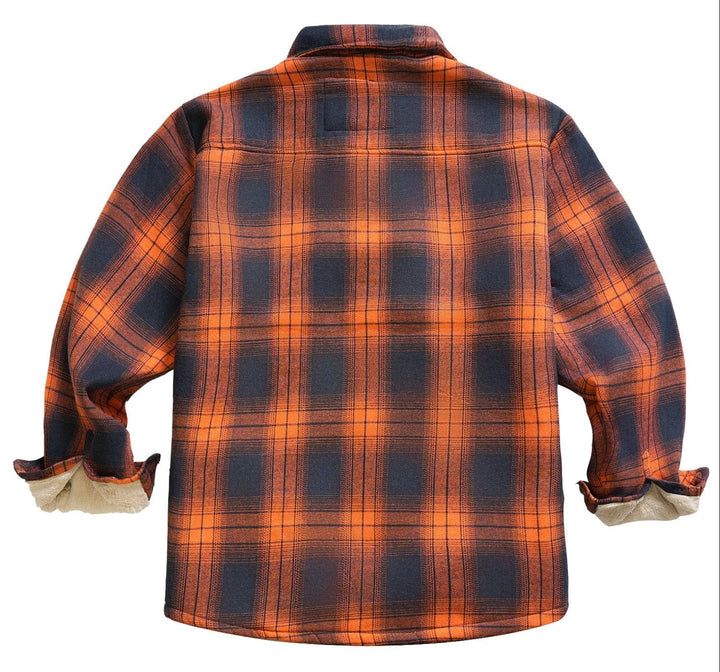 Stylish plaid flannel shirt jacket, offering warmth and comfort for unisex.
