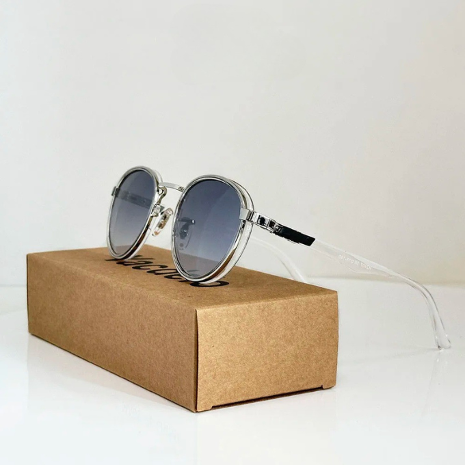 High-quality unisex round designer sunglasses, perfect for a classic retro fashion statement