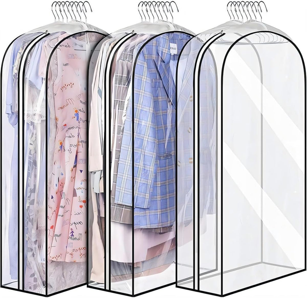 Durable 6-pack of clear garment covers. Ideal for closet solution & clothes protection.