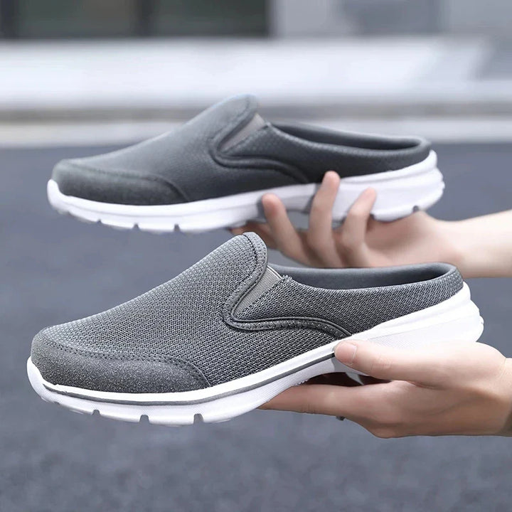 Unisex cloud-like comfort slip-on shoes in a neutral color, perfect for everyday wear.