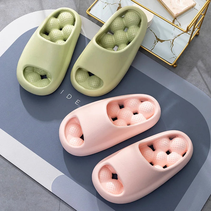 Side profile of Unisex Comfort Arch Support Slides, showing the ergonomic arch support and massage texture for foot health.