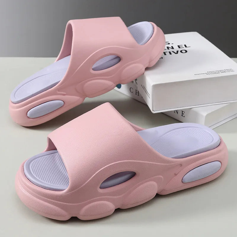 Close-up of the textured sole of Unisex Comfort Cushioned Sandals, showcasing grip and comfort.