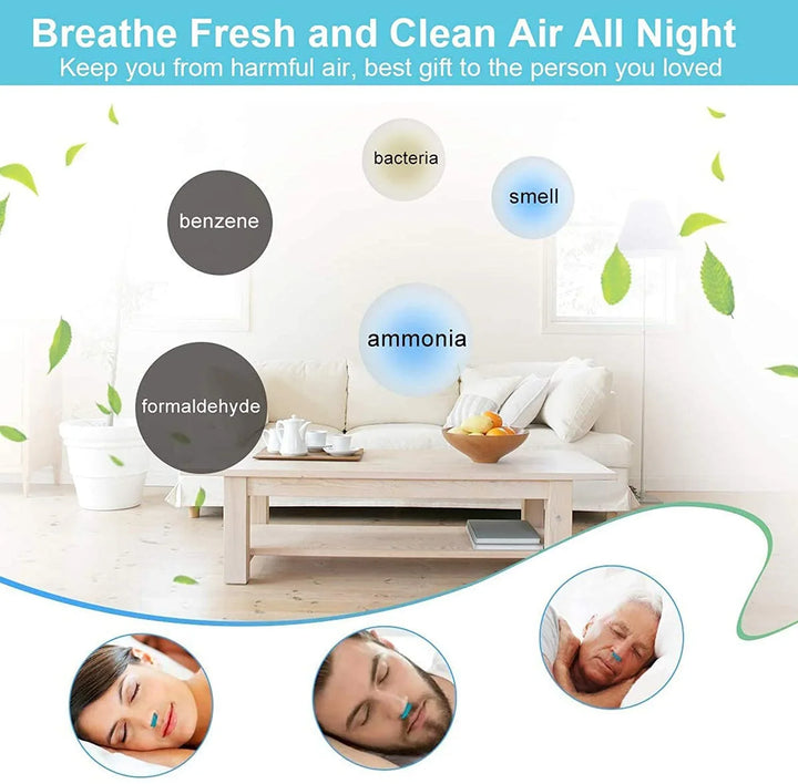 "Unisex compact anti-snoring micro-CPAP accessory, white and blue, featuring a sleek, portable design for comfortable sleep a