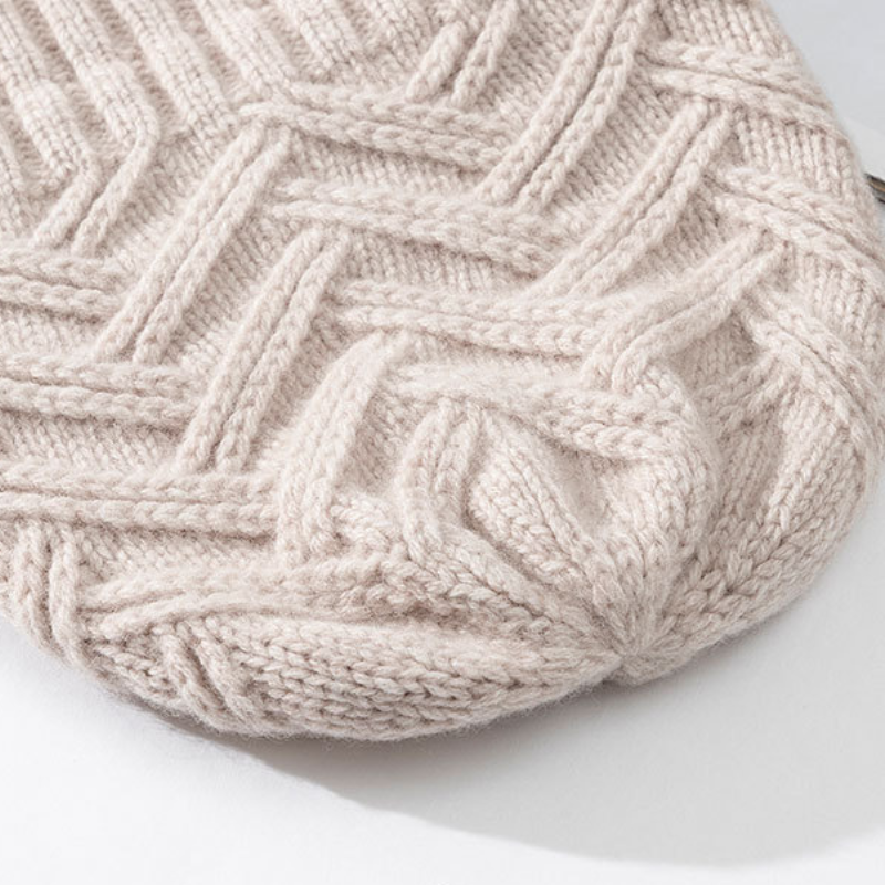 Casual unisex chevron beanie, a comfortable knitted hat for everyday wear and cold weather