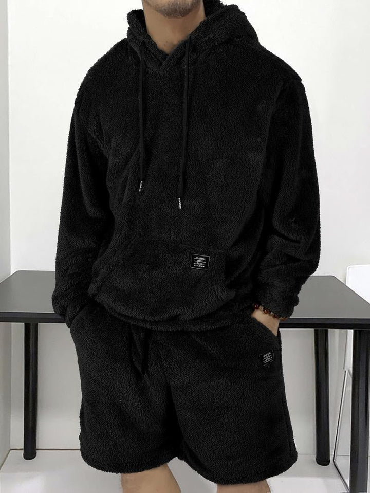 Soft sherpa fleece hoodie with cute bear ears, ideal for comfortable, oversized fit
