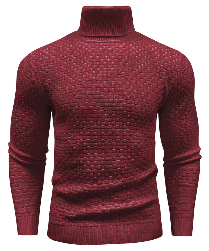 Unisex white turtleneck sweater, designed with a cozy knit for ultimate warmth and winter comfort.