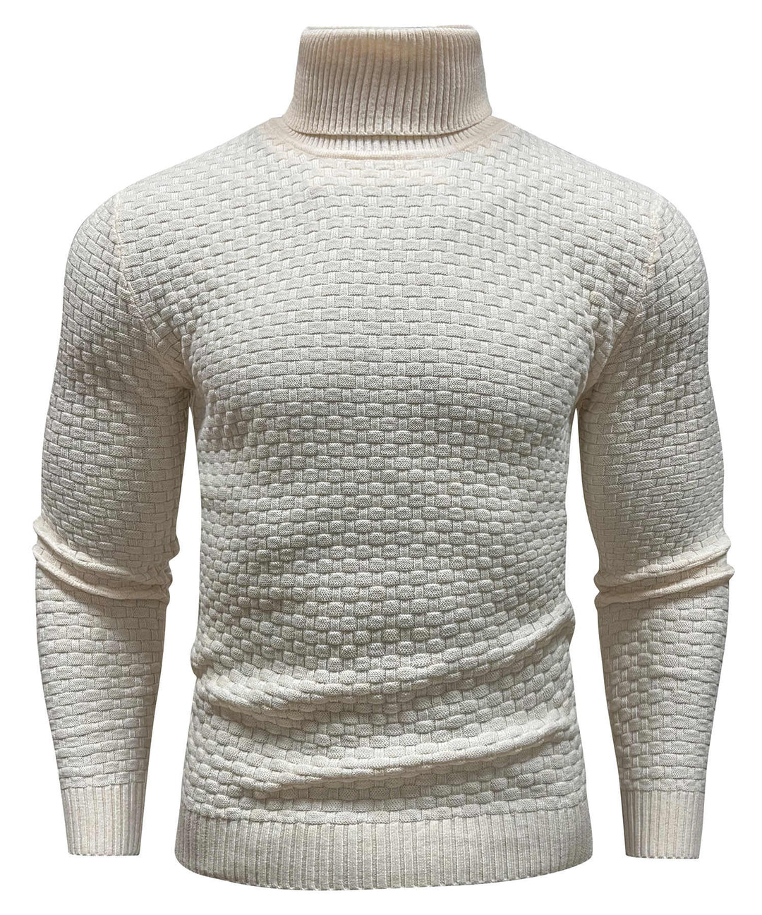 Unisex cozy turtleneck sweater in a vibrant burgundy, offering a stylish and warm layered top option.