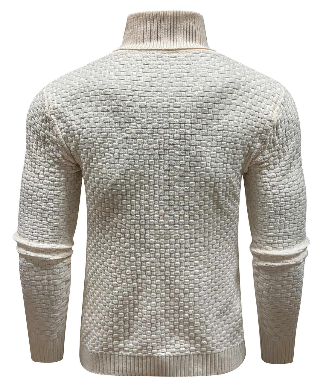 Unisex cozy turtleneck sweater in a classic brown, offering timeless style and warmth for winter fashion.