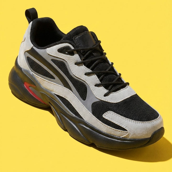 Unisex cushioned running shoes in a store display, emphasizing their athletic and comfortable features.