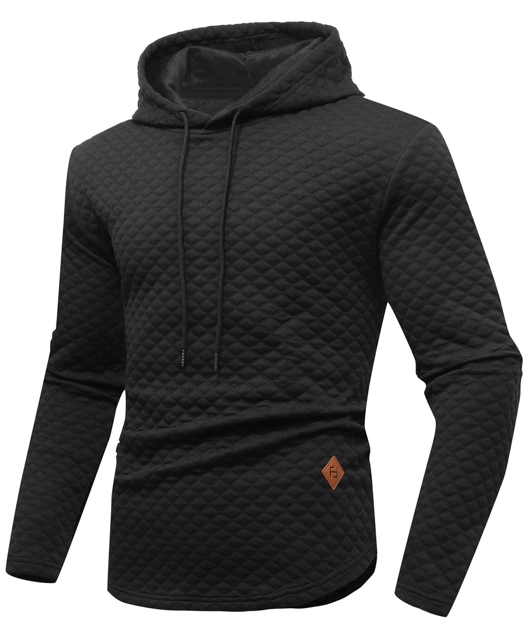 Side profile of a unisex quilted sweatshirt showing relaxed fit and comfortable fabric. QH001-WHT-S