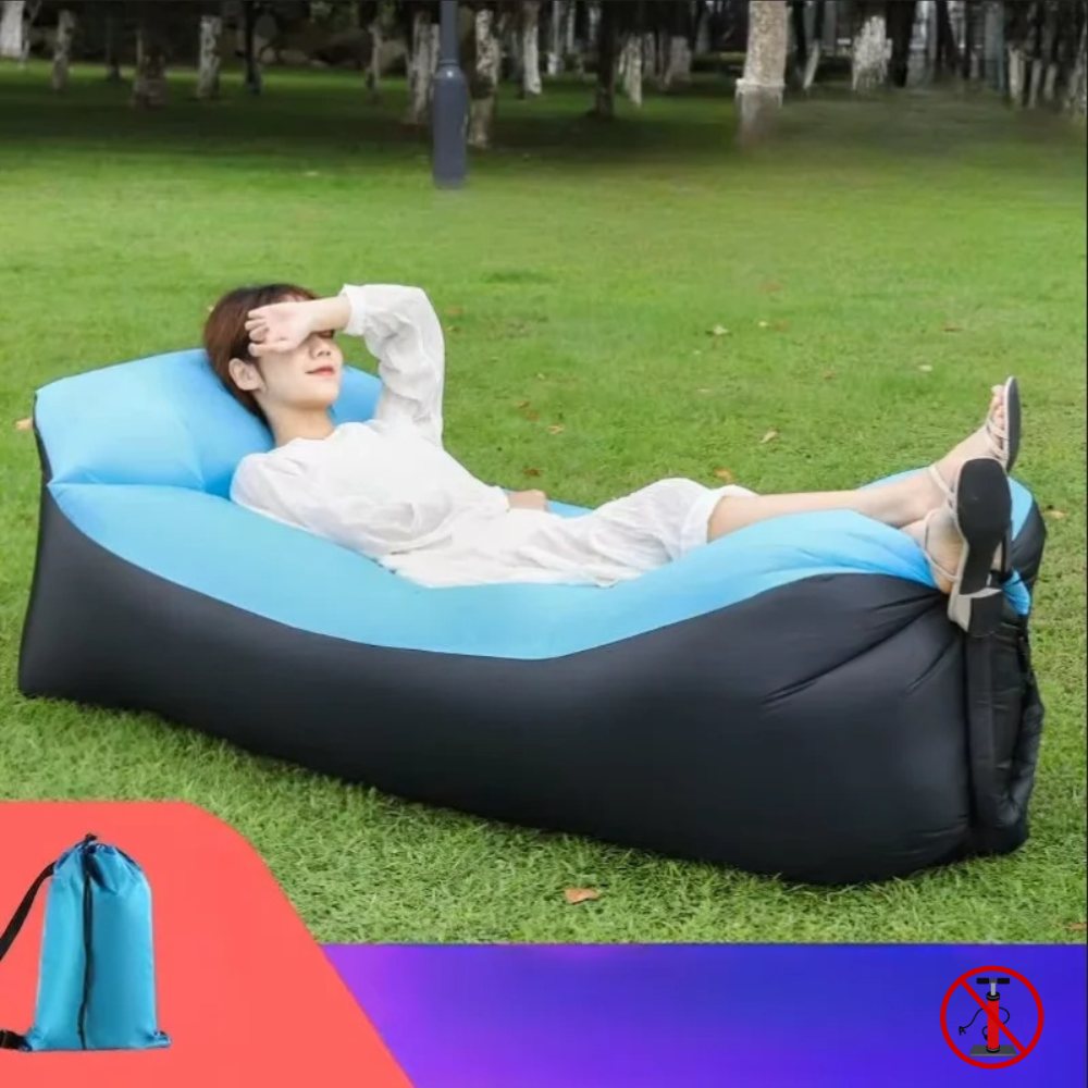 Unisex easy-inflate portable inflatable sofa lounger, perfect for outdoor relaxation & travel.
