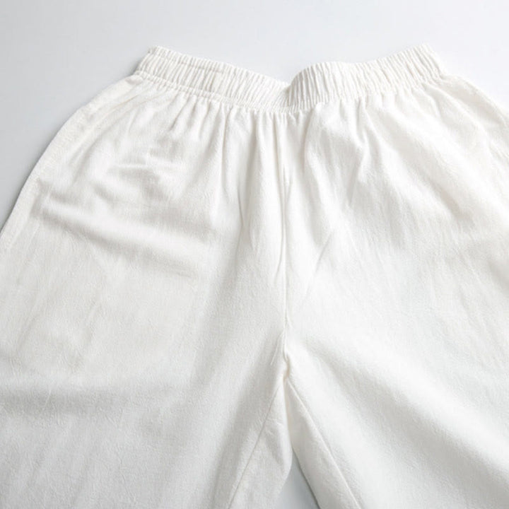 Unisex Elastic Waist Tai Chi Qigong Pants with Pockets - Lexians