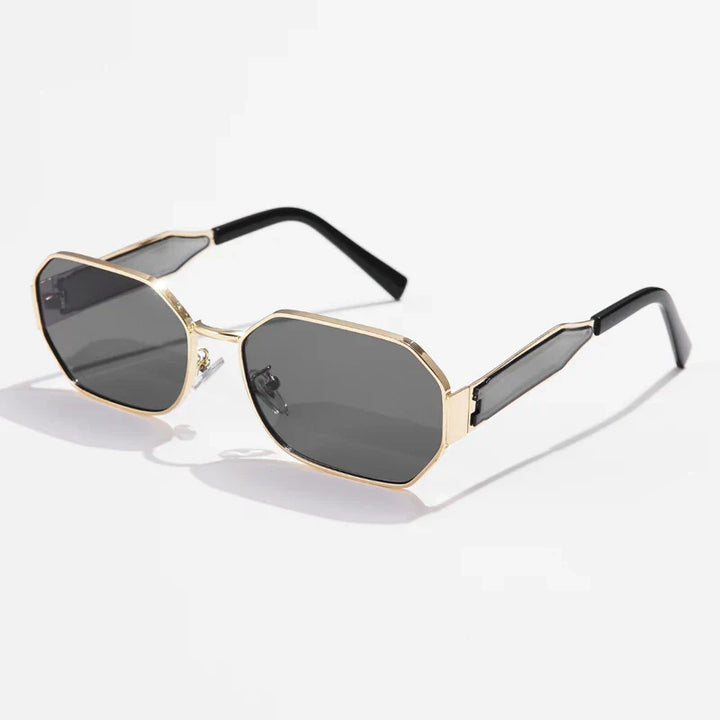 Lightweight unisex sunglasses featuring a polished gold frame and essential UV400 protection.
