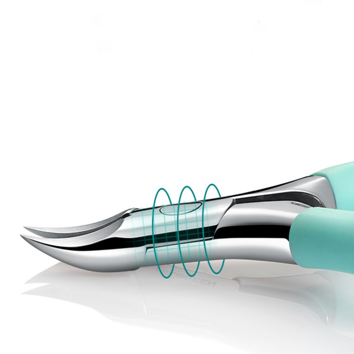 Ergonomic toenail clipper for easy grooming of thick & ingrown nails. Durable stainless steel pedicure tool for foot care.