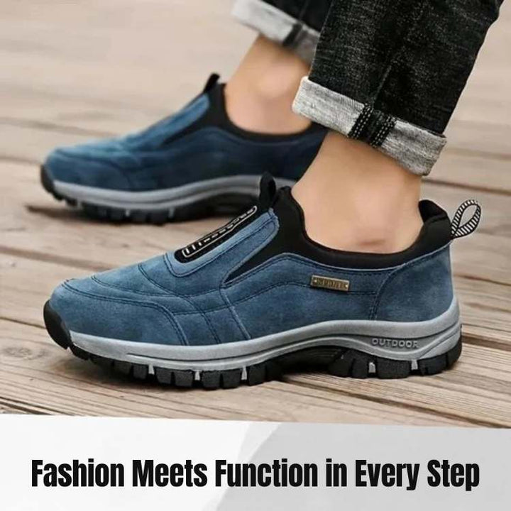 Orthopedic walking shoes for men & women, designed with arch support & cushioned soles for joint pain relief.