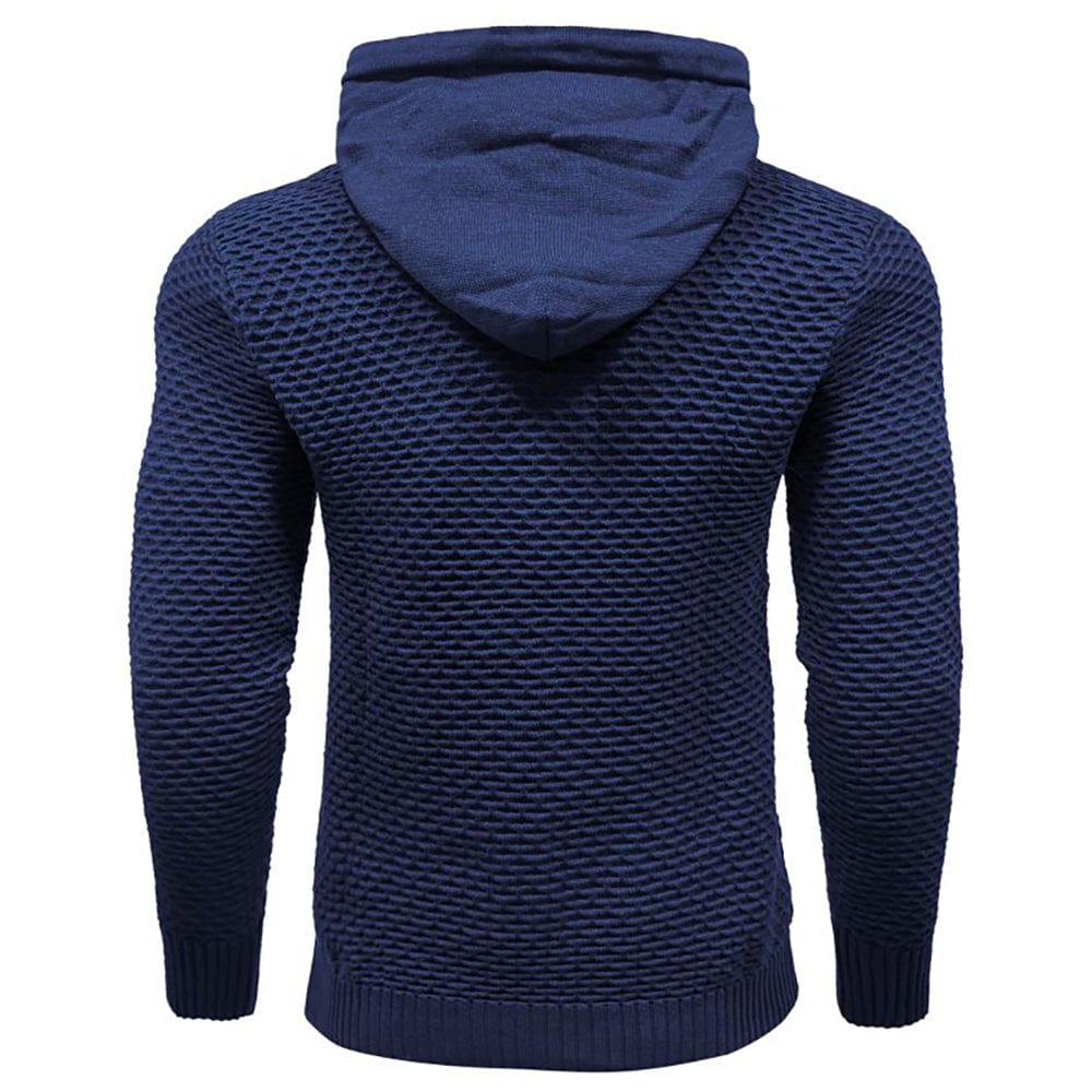 Model demonstrating the cozy fit of a unisex fleece pullover hoodie, comfort apparel