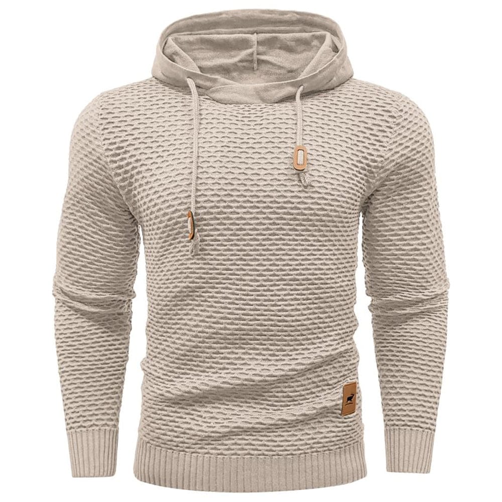 Back view of a plain Everyday Comfort Fleece Pullover Hoodie, heather grey