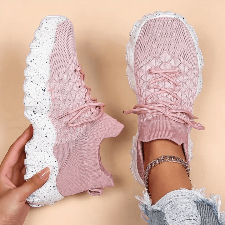 Unisex Everyday Comfort Low-Top Sneakers, coral, a warm tone for athletic casual and breathable footwear