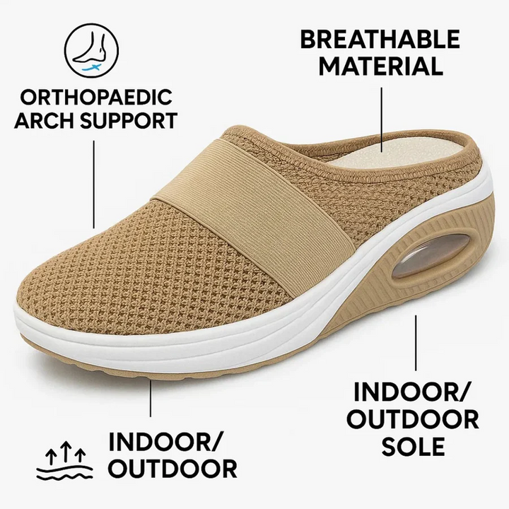Unisex everyday comfort slippers. Orthopedic foot support, lightweight, breathable, and versatile indoor/outdoor.