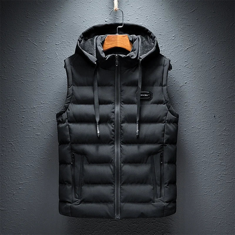 Everyday black Puffer Vest, versatile outerwear for men and women, featuring a bulk-free design