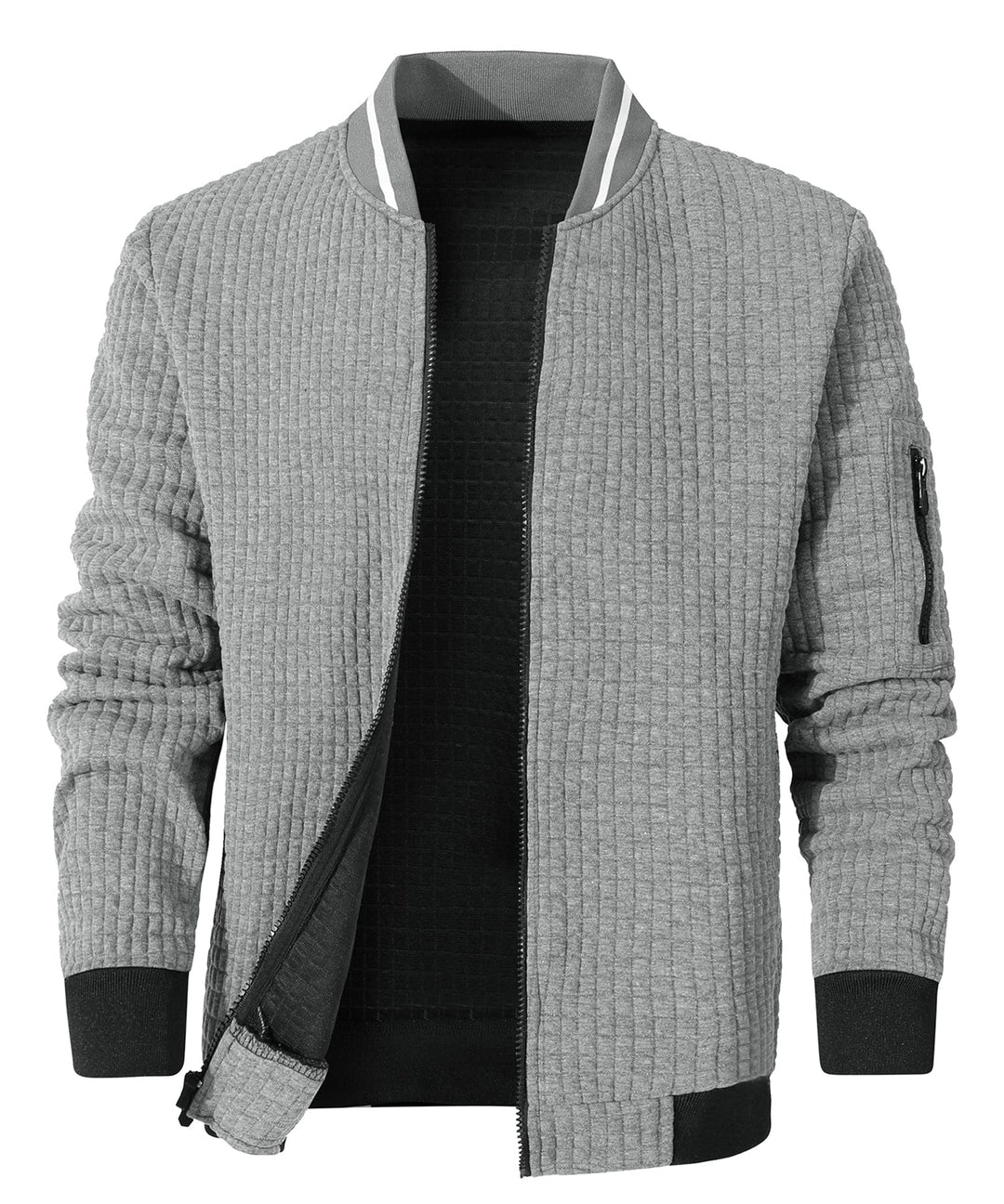 Unisex Everyday Lightweight Warmth Jacket in classic black, ideal for all-season urban wear. Polyester-cotton blend.