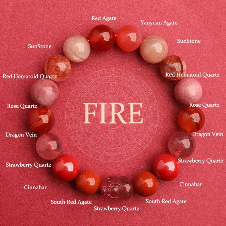 Unisex Five Elements Crystal Agate Luck Bracelet - Lexians