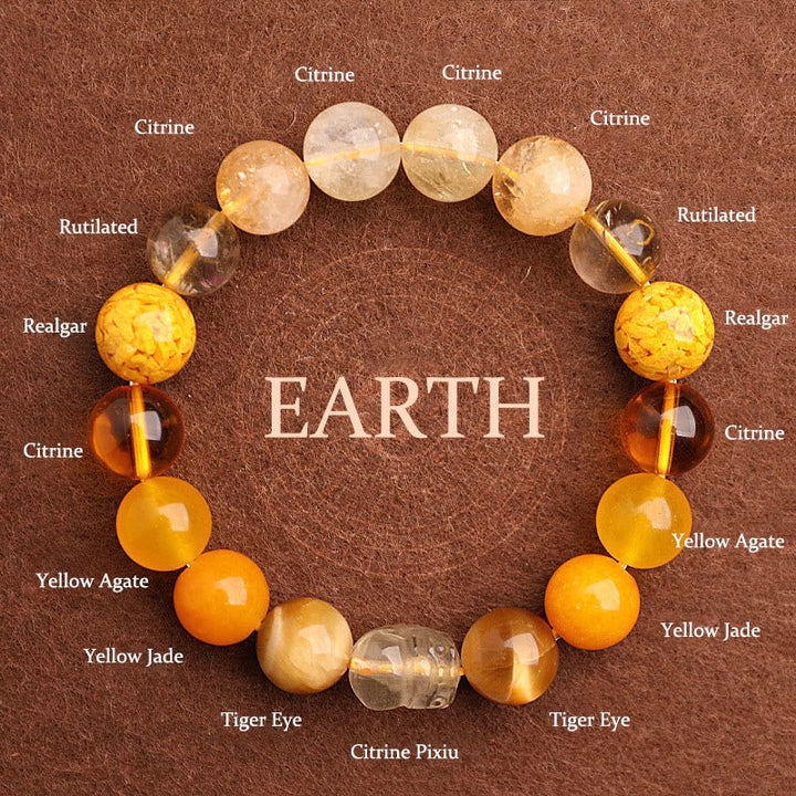 Unisex Five Elements Crystal Agate Luck Bracelet - Lexians