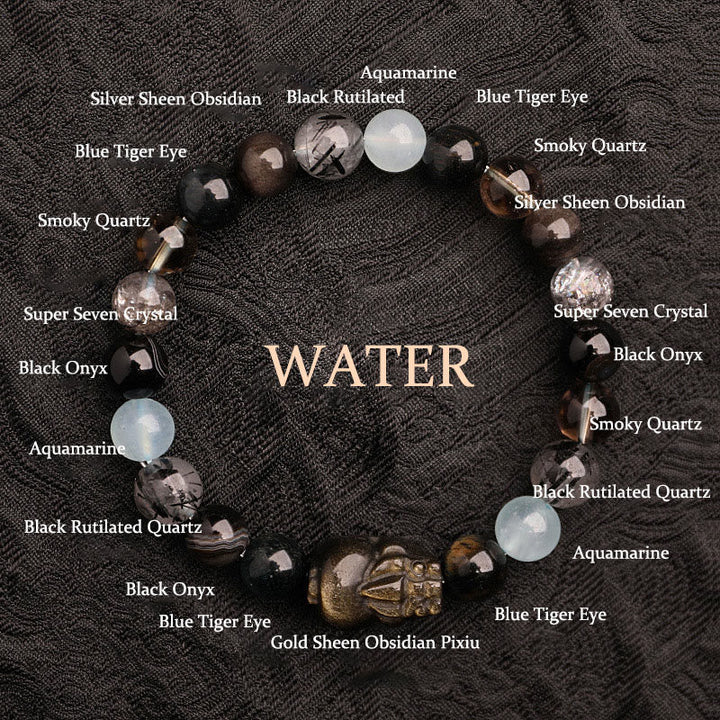 Unisex Five Elements Crystal Agate Luck Bracelet - Lexians