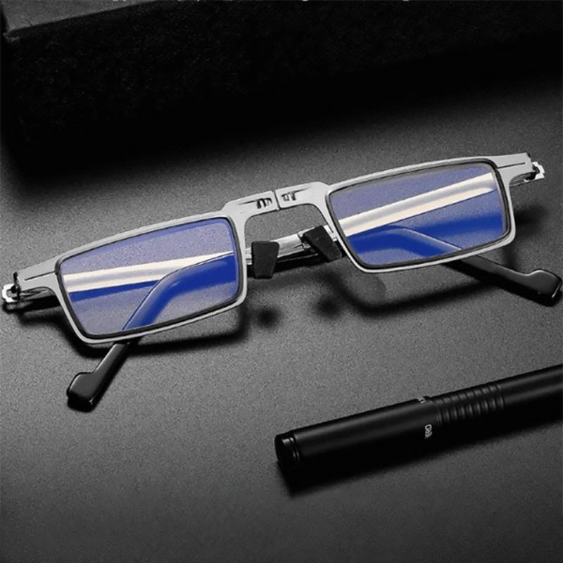 Unisex foldable reading glasses with blue light protection. Portable & compact for digital screen use & travel.