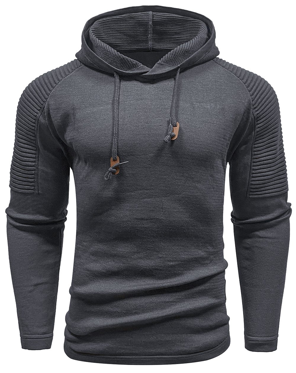 Front view of the warm Unisex Frontier Style Hoodie, made from cotton/polyester blend