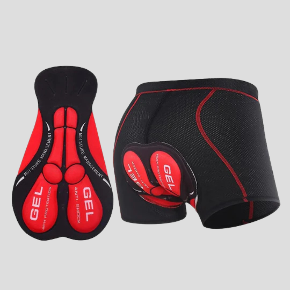 Comfortable unisex gel-padded bike shorts, ideal base layer for spin class, road cycling & MTB. Enhanced shock absorption.