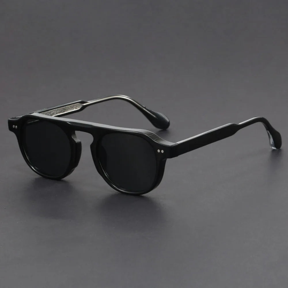 Fashionable unisex Genoa square sunglasses with a lightweight acetate frame and UV protection lenses.