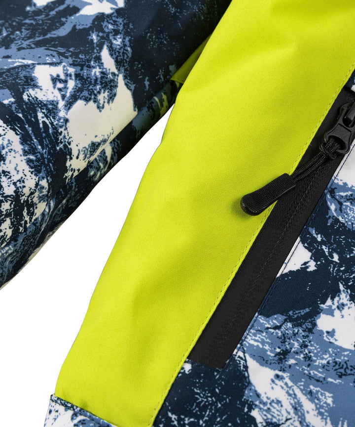 Isolated studio shot of the Unisex Glacier Print Insulated Jacket, cleanly presented for e-commerce.