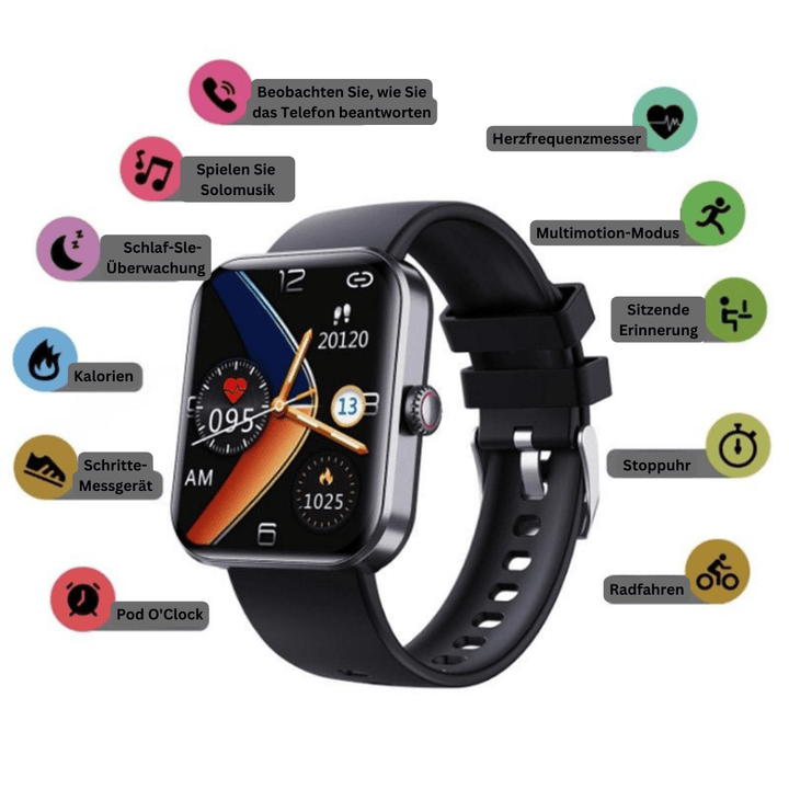 Monitor non-invasive blood sugar, heart rate & blood pressure with this cutting-edge health watch.