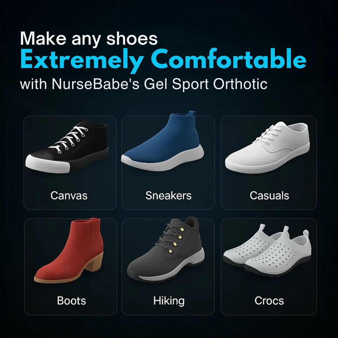 Durable gel comfort insoles, offering excellent shock absorption and orthotic support for everyday use.