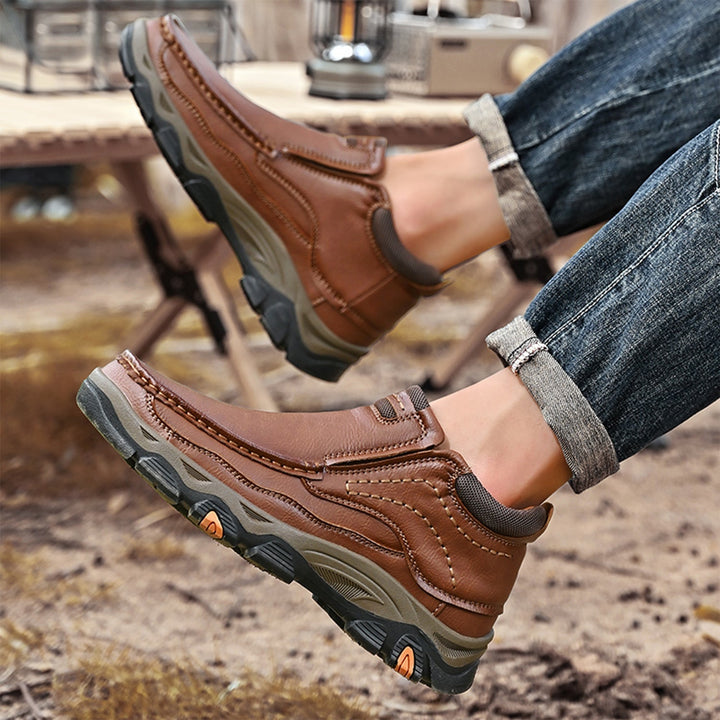 Orthopedic high top shoes in genuine leather, offering ultimate comfort