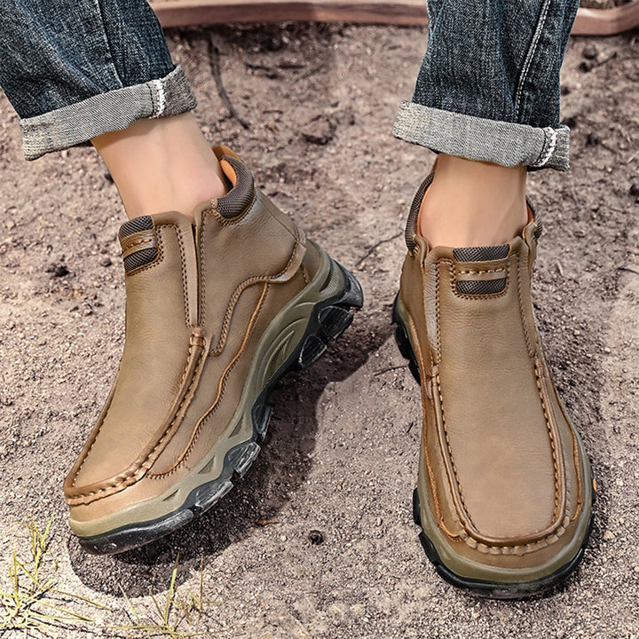 Unisex high top orthopedic shoes, expertly crafted from genuine leather