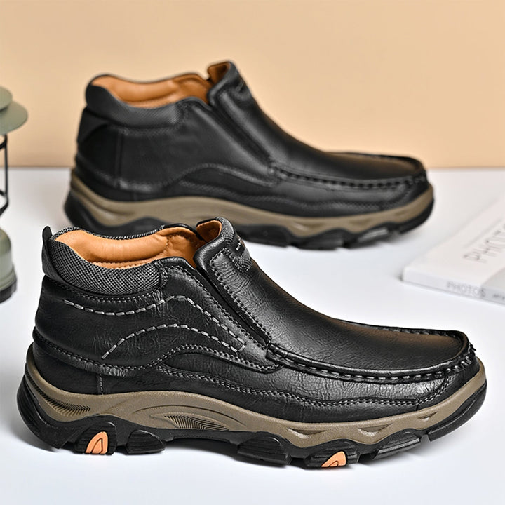 Genuine leather high top shoes, unisex design, posture-correcting