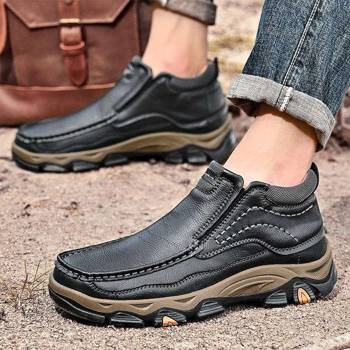Genuine leather unisex high top shoes, providing robust posture support